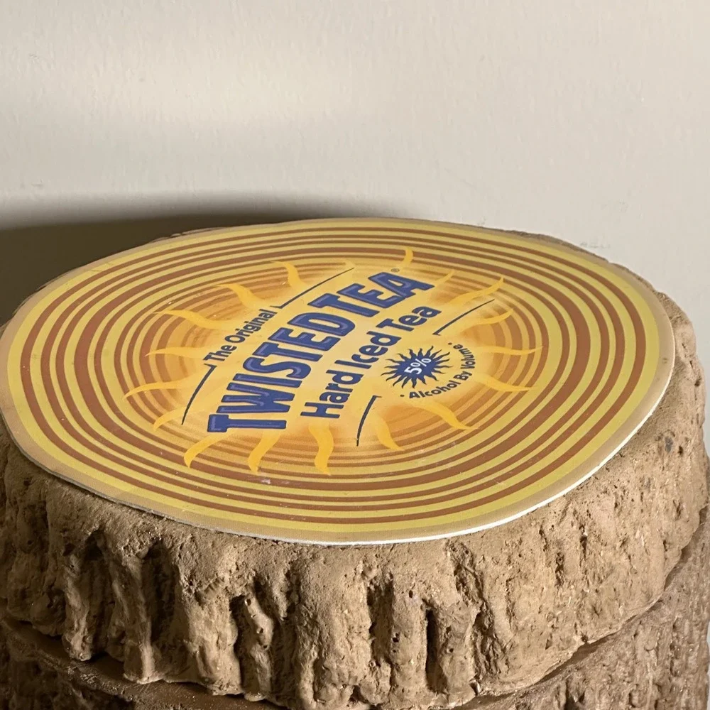 Twisted Tea Hard Iced Tea Faux Log Cooler Insulated Beverage Holder Brown Rustic